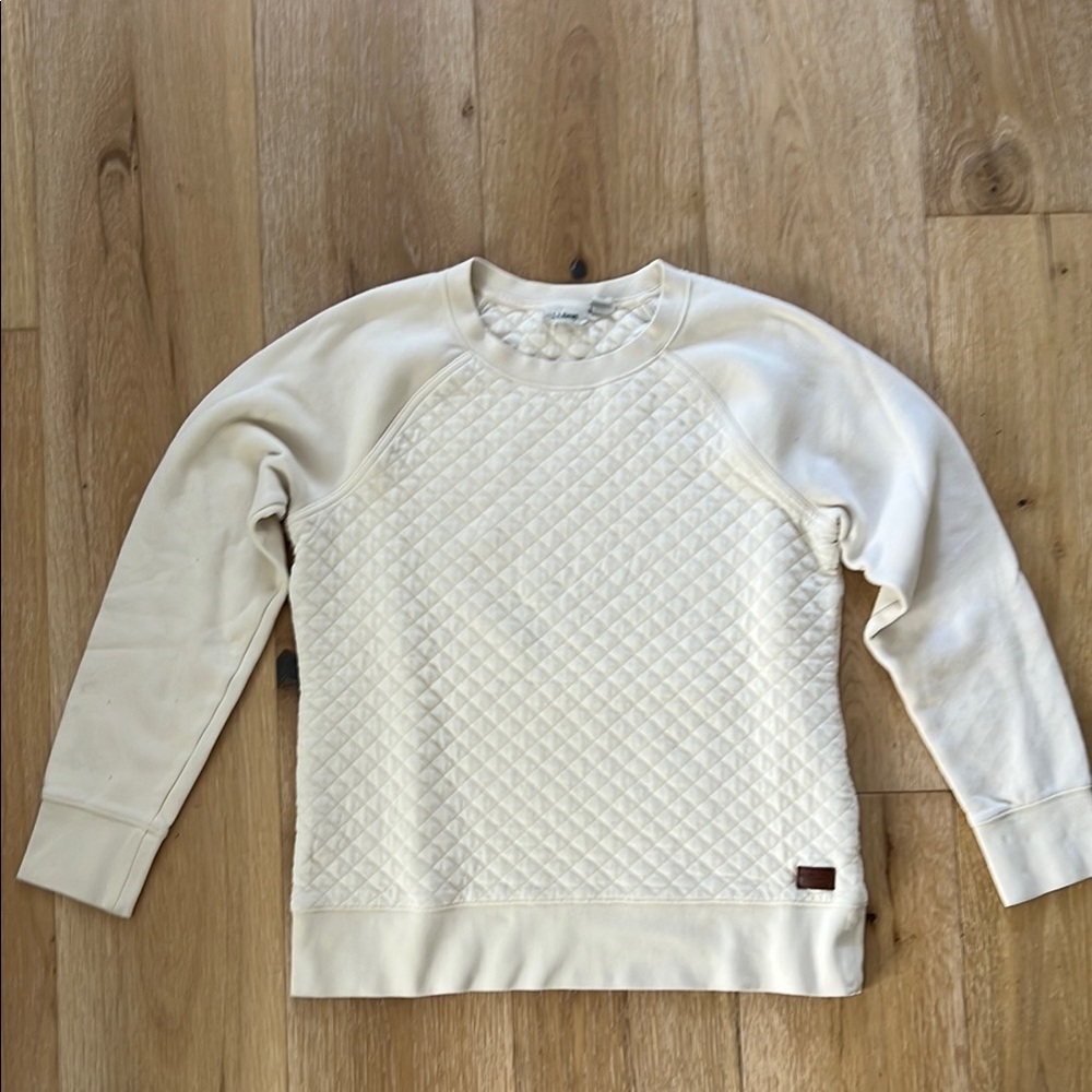 L.L. Bean Cream Crewneck Sweater Textured Knit